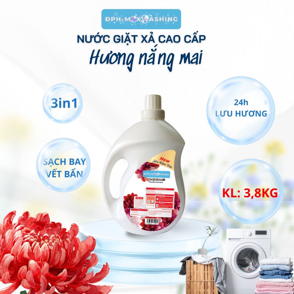 Nước giặt ĐPH – MAXWASHING xả cao cấp hương nắng mai 3,8kg Nước giặt ĐPH – MAXWASHING xả cao cấp hương nắng mai 3,8kg