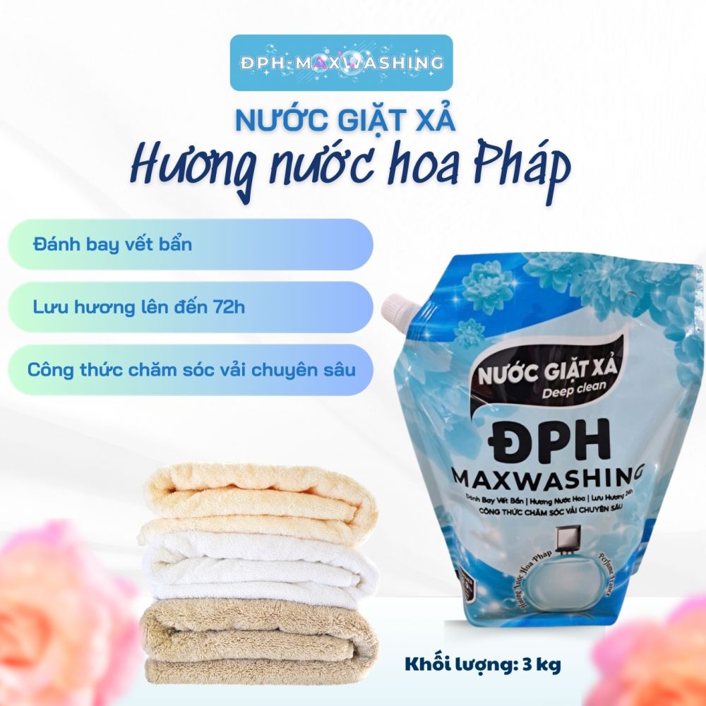 Nước giặt xả ĐPH – MAXWASHING hương nước hoa Pháp 3kg Nước giặt xả ĐPH – MAXWASHING hương nước hoa Pháp 3kg
