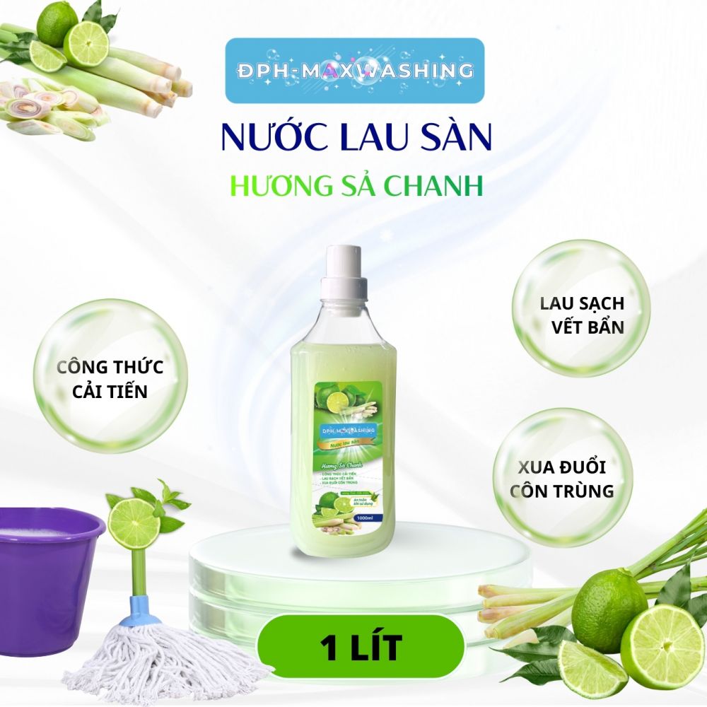 Nước lau sàn ĐPH – MAXWASHING Hương sả chanh 1 lít Nước lau sàn ĐPH – MAXWASHING Hương sả chanh 1 lít