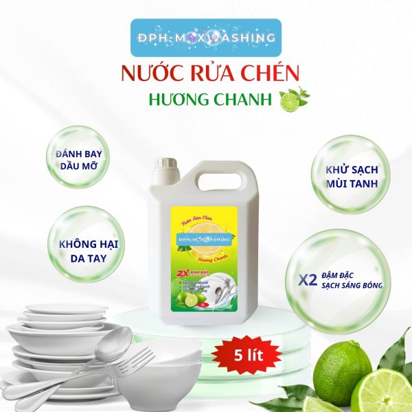 Nước rửa chén ĐPH – MAXWASHING Hương chanh 5 lít Nước rửa chén ĐPH – MAXWASHING Hương chanh 5 lít