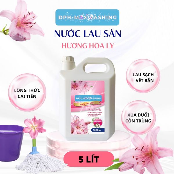 Nước lau sàn ĐPH – MAXWASHING Hương hoa ly 5 lít Nước lau sàn ĐPH – MAXWASHING Hương hoa ly 5 lít