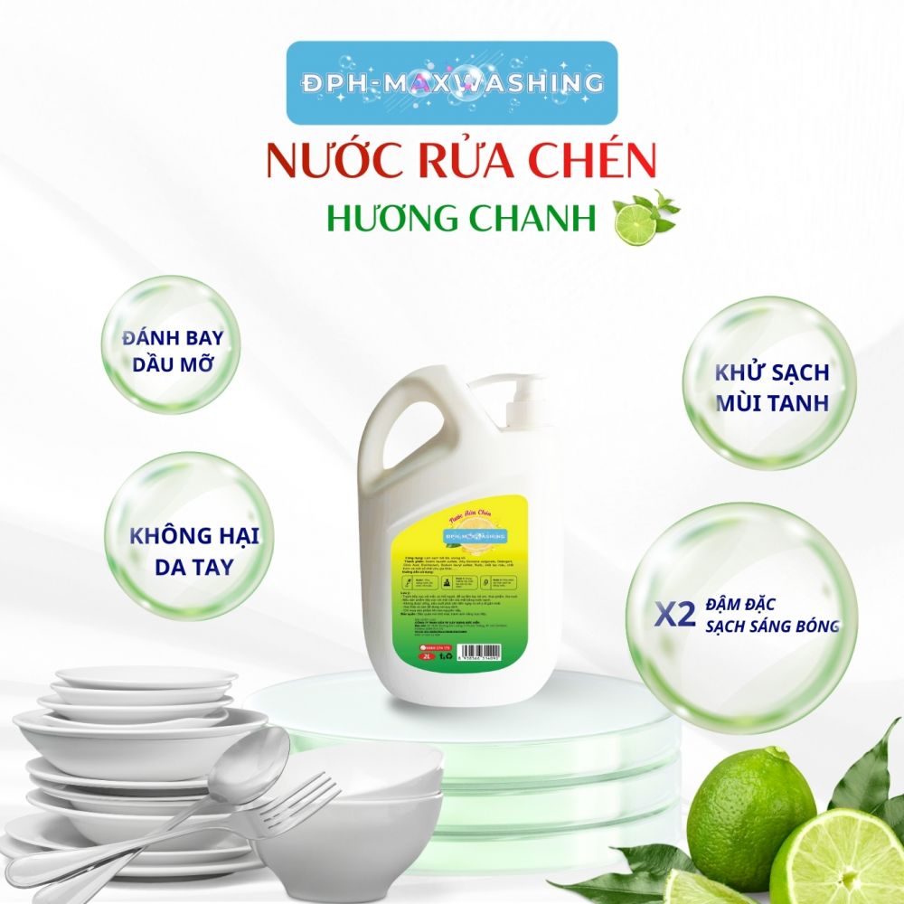 Nước rửa chén ĐPH – MAXWASHING hương chanh 2 lít Nước rửa chén ĐPH – MAXWASHING hương chanh 2 lít