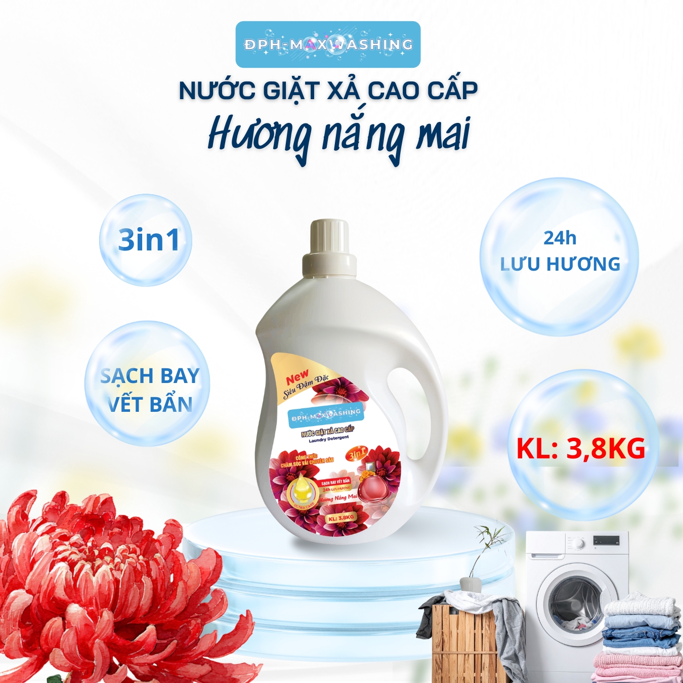 Nước giặt xả cao cấp Laundry Detergent